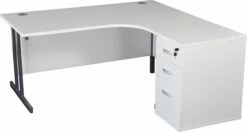 Karbon K3 Ergonomic Deluxe Cantilever Desk With 600D Desk End Pedestal