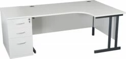 Karbon K3 Ergonomic Deluxe Cantilever Desk With 800D Desk End Pedestal