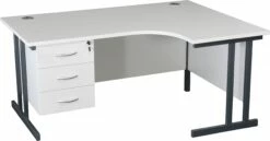 Karbon K3 Ergonomic Deluxe Cantilever Desk With Fixed Pedestal