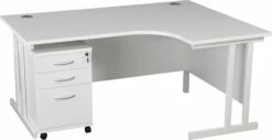 Karbon K3 Ergonomic Deluxe Cantilever Desk With Tall Under Desk Mobile Pedestal