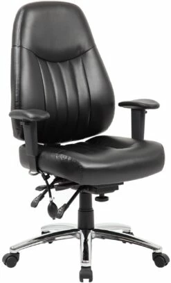 Alpha 24 Hour Black Leather Task Chairs