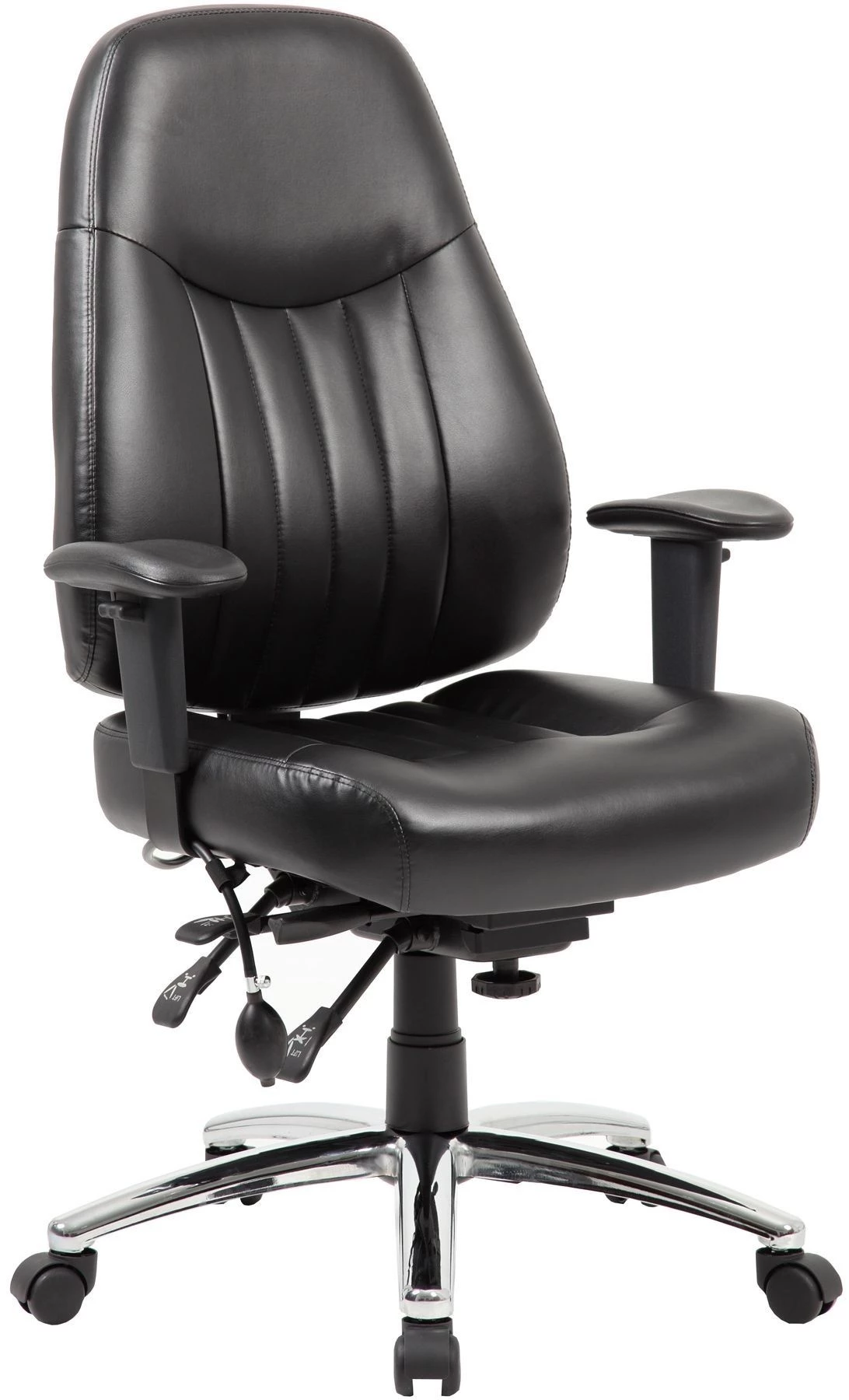Alpha 24 Hour Black Leather Task Chairs 3 Alpha 24 Hour Black Leather Task Chairs