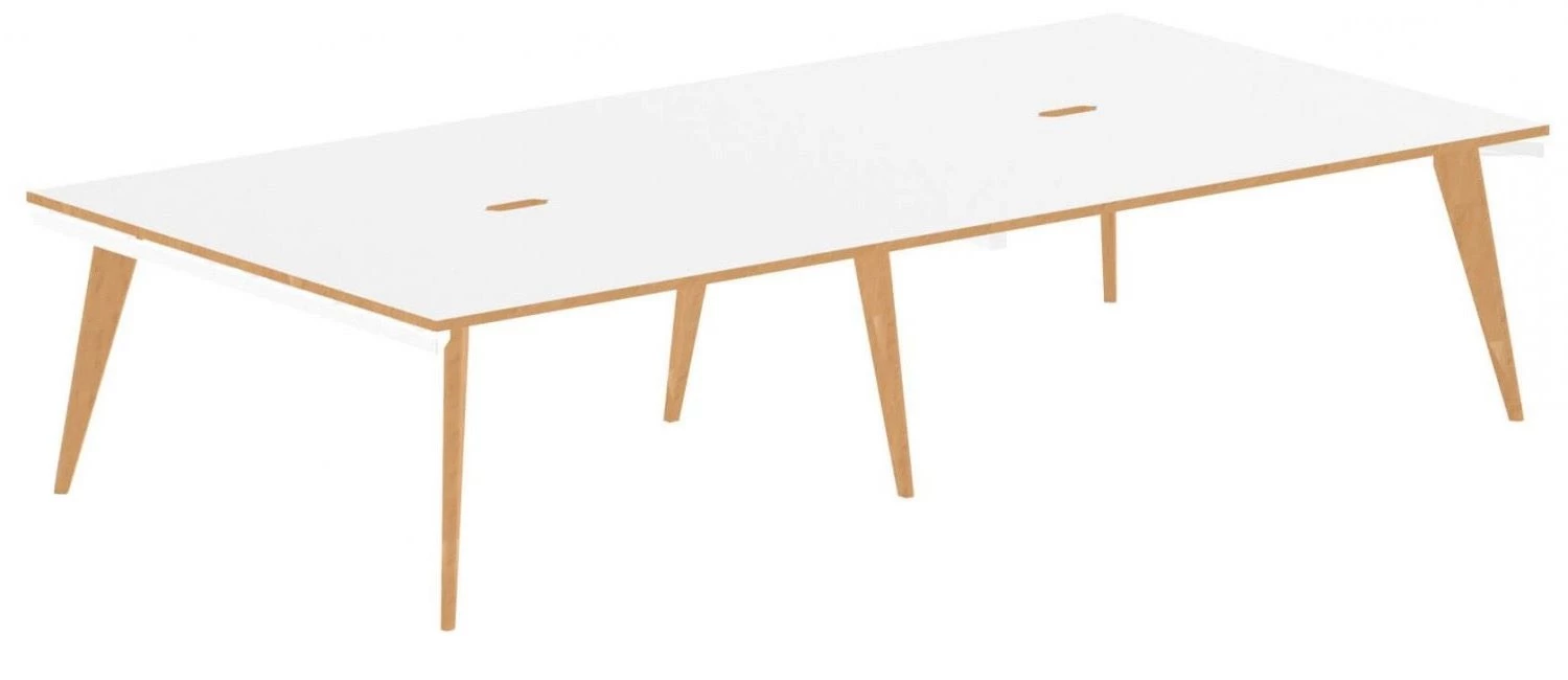 Bianco 4 Person Back To Back Rectangular Bench Desk 3 Bianco 4 Person Back To Back Rectangular Bench Desk