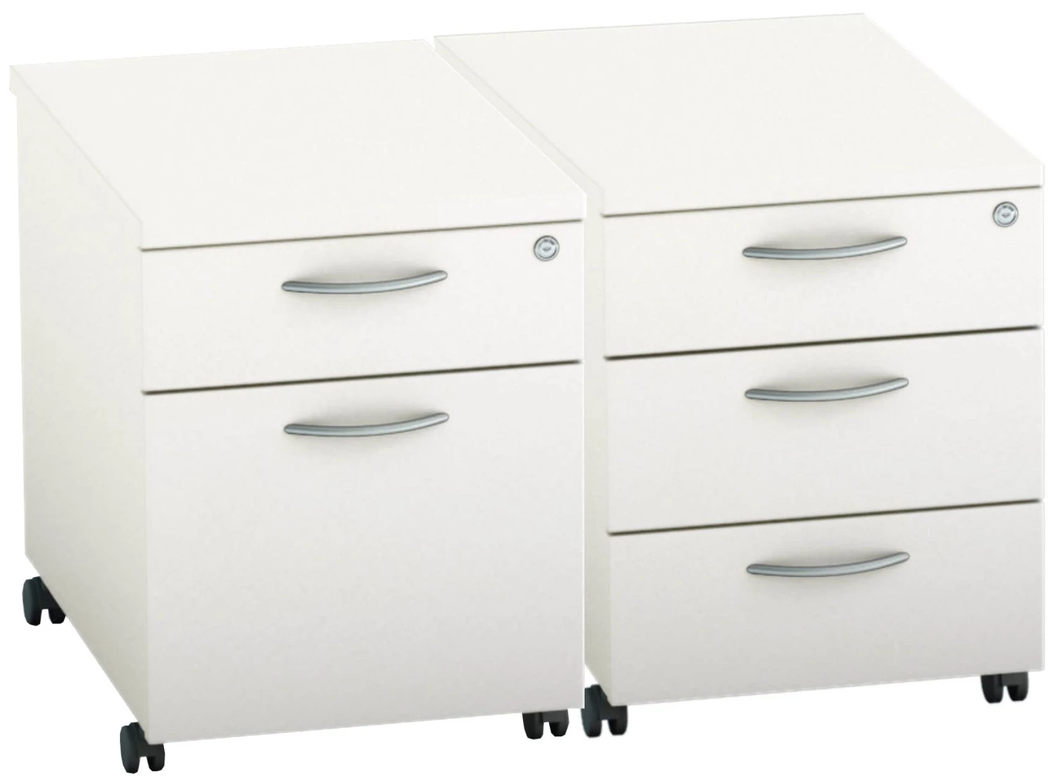 Next Day Vogue White Mobile Pedestals 3 Next Day Vogue White Mobile Pedestals